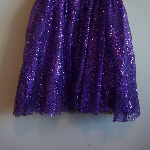 Hailey Logan by Adrianna Papell Purple Sequins Strapless Bodice Dress size 3/4 - Picture 9 of 10